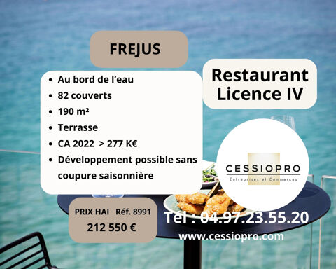 Au bord de l'eau Fonds de commerce Restaurant, licence IV à développer secteur Fréjus  Saint Raphaël 212550 83600 Frejus
