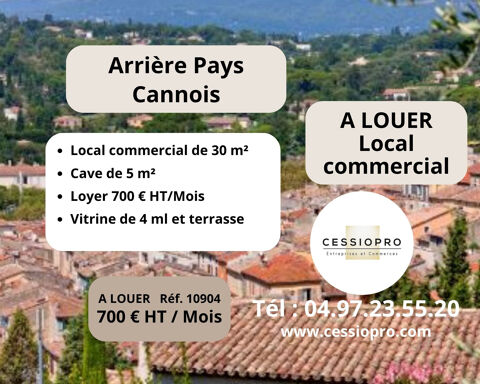 &Agrave; LOUER   LOCAL COMMERCIAL 30 m2 + CAVE   EMPLACEMENT PREMIUM - VILLAGE TOURISTIQUE DE L'ARRI&Egrave;RE-PAYS CANNOIS 725 06530 Cabris