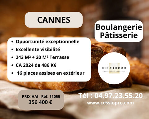 BOULANGERIE PATISSERIE CA 486K€ CANNES BEL ENVIRONNEMENT 356400 06400 Cannes