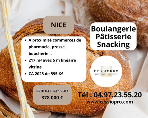BOULANGERIE PATISSERIE SNACKING CA 595K A NICE 378000 06000 Nice