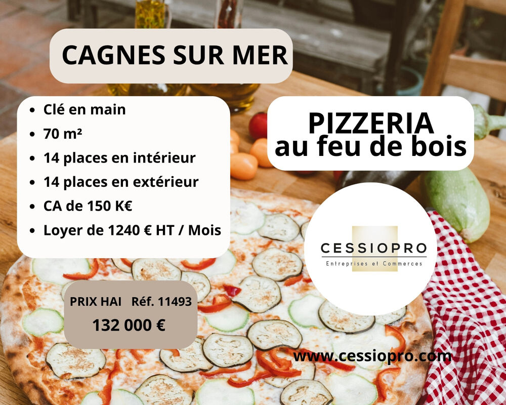   Pizzeria au Feu de Bois   Clé en Main   Cagnes-sur-Mer, à 200 m de la mer 