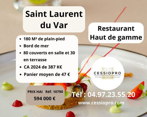 Restaurant Haut de Gamme   Bord de mer   Saint-Laurent-du-Var 594000 06700 St laurent du var