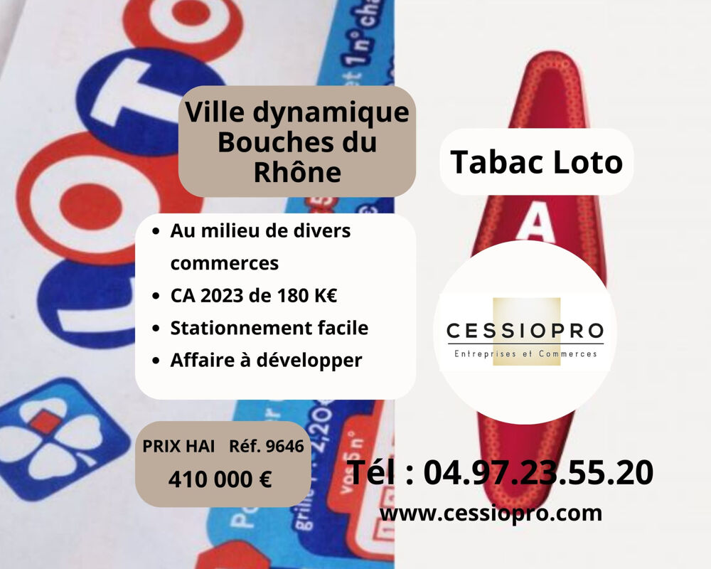   Tabac Loto Bimbeloteries sans Bar, ni Presse, dans ville dynamique des Bouches Du Rhône 