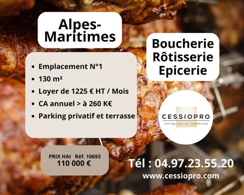 BOUCHERIE, ROTISSERIE, EPICERIE - EMPLACEMENT AVEC BELLE VISIBILITE   PARKING PRIVATIF ET TERRASSE 110000 06210 Mandelieu la napoule