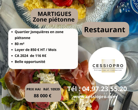 A vendre restaurant Zone piétonne MARTIGUES 88000 13500 Martigues