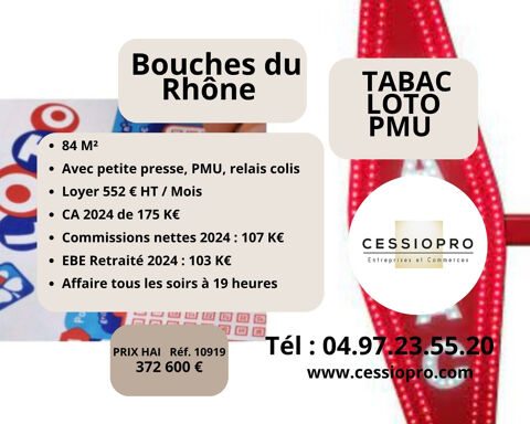 A vendre Tabac Loto Bimbeloteries totalement r&eacute;nov&eacute;, dans ville de + de 25 000 hab. du 13 372600 13300 Salon de provence