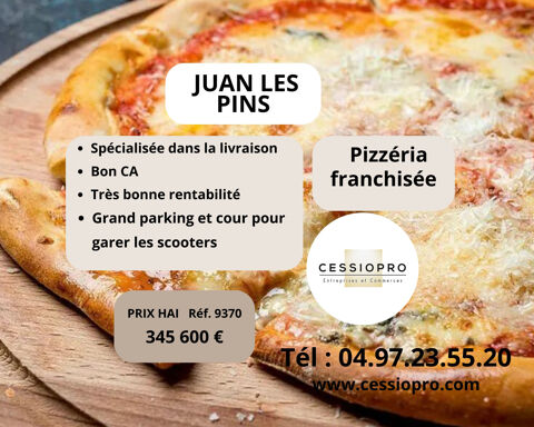 Pizzéria Franchisée, spécialisé dans la livraison, secteur Jan les Pins, bon CA 345600 06160 Juan les pins