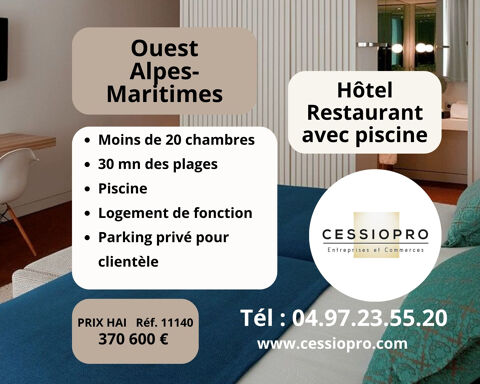 &Agrave; Vendre   H&ocirc;tel-Restaurant avec Piscine   Moins de 20 chambres   Ouest Alpes-Maritimes 370600 06130 Grasse