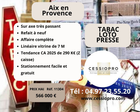 A vendre Tabac Loto Presse, refait &agrave; neuf, Aix en Provence. 566000 13100 Aix en provence