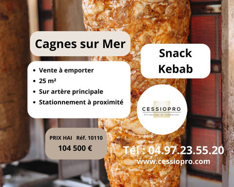 FONDS DE COMMERCE SNACK KEBAB VENTE A EMPORTER 25m2 CAGNES SUR MER 104500 06800 Cagnes sur mer