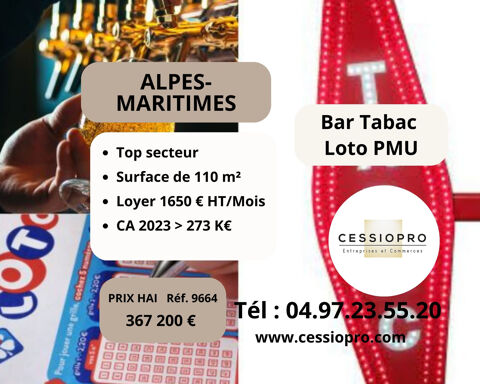 Bar Tabac Loto PMU, Top secteur, ville de plus de 4000 habitants, Alpes Maritimes 367200 06740 Chateauneuf grasse