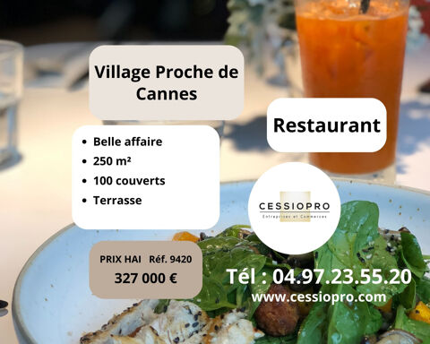 Restaurant traditionnel, de caractère, plein sud, rue principale, village réputé proche de Cannes 327000 06220 Golfe juan