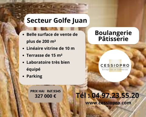 Grande boulangerie-p&acirc;tisserie, parking, compl&eacute;tement &eacute;quip&eacute;e - Secteur Golf juan 327000 06220 Golfe juan
