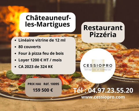 RESTAURANT PIZZERIA 80 COUVERTS CHATEAUNEUF LES MARTIGUES 159500 13220 Chateauneuf les martigues