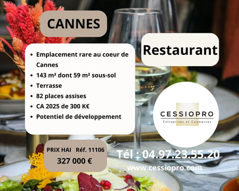 RESTAURANT AVEC TERRASSE ENSOLEILLEE A L'ANNEE - CANNES : CAPITALE DES CONGRES ET DES FESTIVALS 327000 06400 Cannes