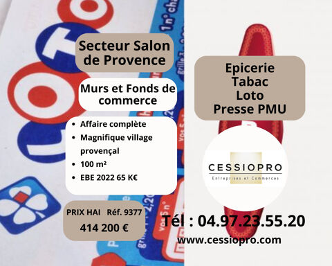 Epicerie, Tabac, Loto PMU, Presse dans magnifique village proven&ccedil;al des Bouches du Rh&ocirc;ne + Murs commerciaux de 414200 13300 Salon de provence