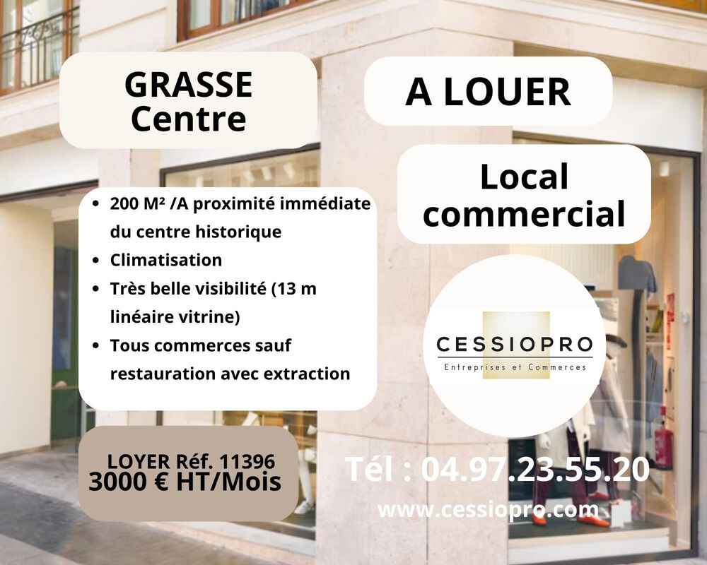   Location commerciale   200 m2   GRASSE CENTRE 