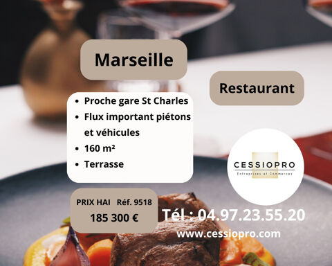 RESTAURANT ENVIRON 160 m2 A MARSEILLE PROCHE GARE ST CHARLES 185300 13001 Marseille