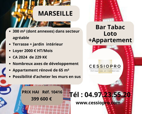 Bar Tabac Loto, avec appartement + Terrasse, sur Marseille 399600 13006 Marseille