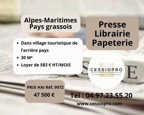 Commerce de Presse, Librairie, papeterie & Souvenirs dans Village Touristique Pays grassois 47500 06530 Peymeinade