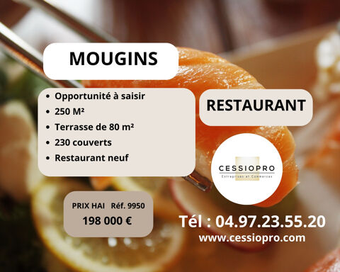 MOUGINS - RESTAURANT DE 130 PLACES AVEC TERRASSE DE PLUS 100 COUVERTS   SECTEUR A HAUT POTENTIEL DES ALPES MAR 198000 06250 Mougins