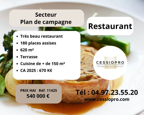 Tr&egrave;s beau Restaurant avec Terrasse, de + de 600m2 sur Plan de Campagne 540000 13480 Cabries