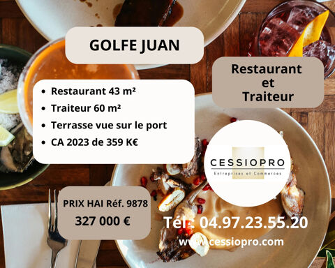 Golfe Juan, 2 affaires en une, un restaurant et un traiteur s&eacute;par&eacute;s, terrasse, &eacute;tat neuf, bon chiffre 327000 06220 Vallauris