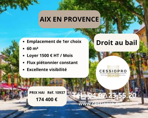 Local commercial 60 m2   Emplacement de premier choix &agrave; Aix en Provence 174400 13100 Aix en provence