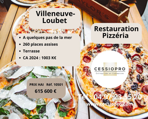 Restaurant-Pizzeria emplacement de choix 1 M  CA à Villeneuve-Loubet 615600 06270 Villeneuve loubet
