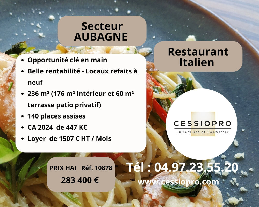   Restaurant italien avec patio privatif   Secteur d'Aubagne 