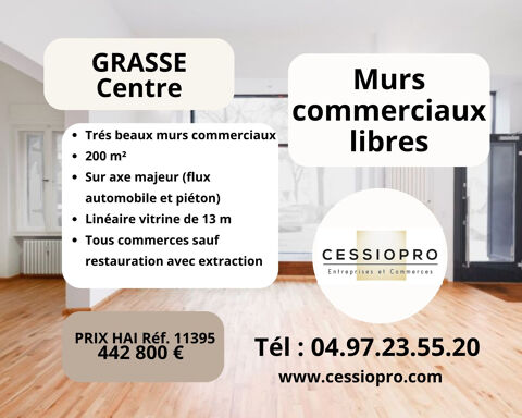 MURS COMMERCIAUX LIBRES   200 m2   GRASSE CENTRE 442800 06130 Grasse
