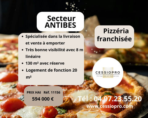 Pizz&eacute;ria Franchis&eacute;e, sp&eacute;cialis&eacute;e dans la livraison, Secteur d'Antibes, chiffre d'affaires important. 594000 06600 Antibes