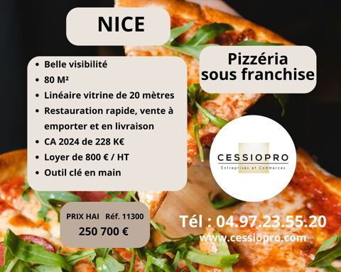 A VENDRE FONDS DE COMMERCE DE PIZZERIA SOUS FRANCHISE A NICE 250700 06100 Nice