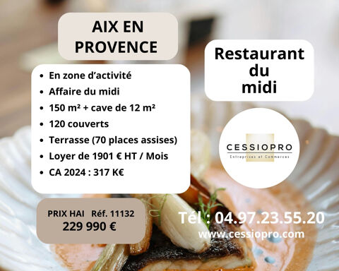 A VENDRE RESTAURANT DU MIDI EN ZONE D'ACTIVIT&Eacute;   AIX EN PROVENCE 229990 13290 Aix en provence
