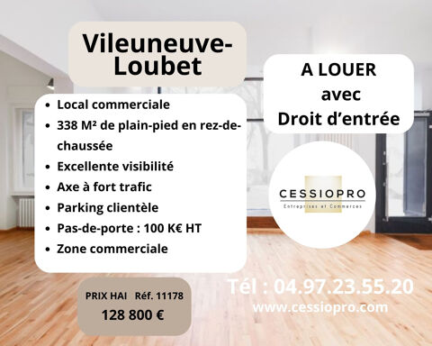 A louer avec droit d'entr&eacute;e local commercial 338 m2   Zone commerciale   Villeneuve-Loubet 128800 06270 Villeneuve loubet