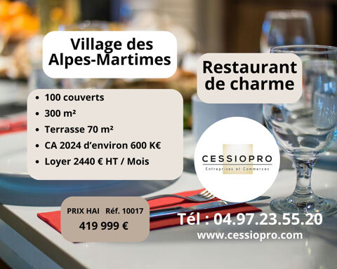 Restaurant de Charme avec terrasse intimiste de 60 couverts, cadre idéal restaurant étoilé, village prisé 419999 06530 Le tignet