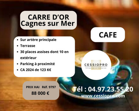 CAFE RESTAURANT CAGNES SUR MER / CROS DE CAGNES 30 PLACES ASSISES dont 10 en Terrasse 88000 06800 Cagnes sur mer