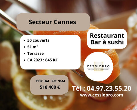 Restaurant Bar &agrave; Sushi au centre de Cannes 518400 06400 Cannes