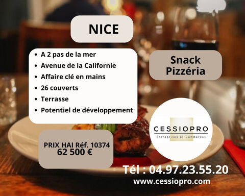 Snack-Pizzeria &agrave; 2 pas de la mer   Avenue de la Californie, Nice 62500 06200 Nice