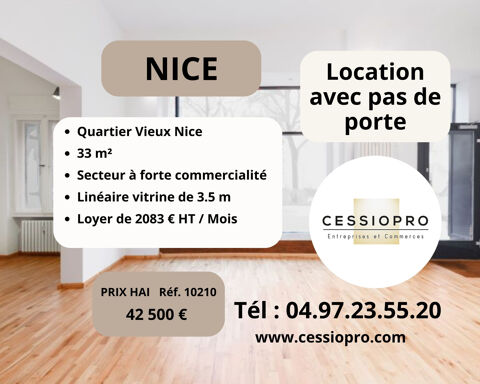 NICE QUARTIER VIEUX NICE   LOCATION AVEC PAS DE PORTE LOCAL 33 M2 42500 06300 Nice