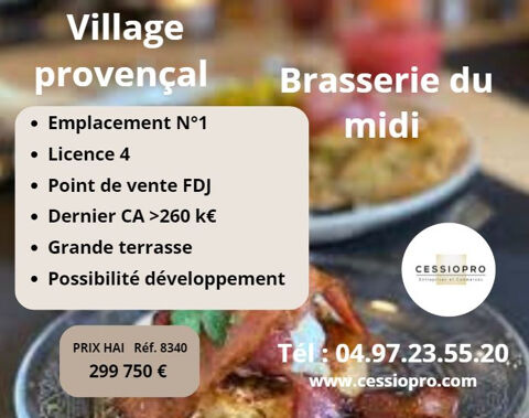 Très belle Brasserie du Midi + FDJ + Licence 4 + grande Terrasse sur emplacement No1, en plein cur d'un villa 299750 13300 Salon de provence