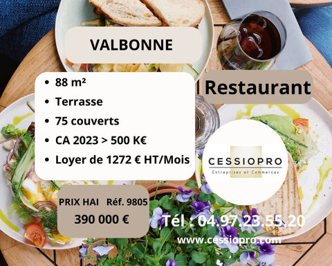 RESTAURANT TENDANCE   BELLE CLIENTELE ACQUISE   EBE DE 90 K� - VALBONNE 390000 06560 Valbonne
