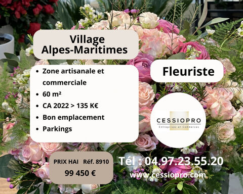 ALPES MARITIMES  VILLAGE DYNAMIQUE - FLEURISTE DANS ZONE COMMERCIALE  PARKING CLIENTELE 99450 06560 Valbonne