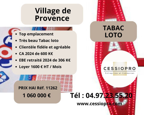 Tr&egrave;s beau Tabac Loto, Top emplacement, Village de Provence 1060000 13090 Aix en provence