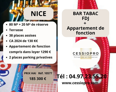 06 NICE BAR TABAC FDJ APPARTEMENT DE FONCTION ET BELLE OPPORTUNITÉ DE DÉVELOPPEMENT 185300 06000 Nice
