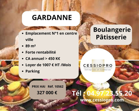 À VENDRE - BOULANGERIE PÂTISSERIE 89 m2 - EMPLACEMENT No1 EN CENTRE-VILLE - FORTE RENTABILITÉ 327000 13120 Gardanne