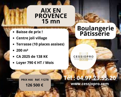 BAISSE DE PRIX !! BOULANGERIE P&Acirc;TISSERIE FINE DANS UN JOLI VILLAGE A 15min D'AIX EN PROVENCE 126500 13410 Lambesc