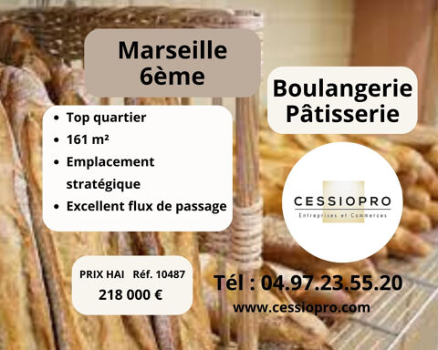 A VENDRE 218 000  BOULANGERIE PATISSERIE MARSEILLE 6iéme TOP QUARTIER 218000 13006 Marseille