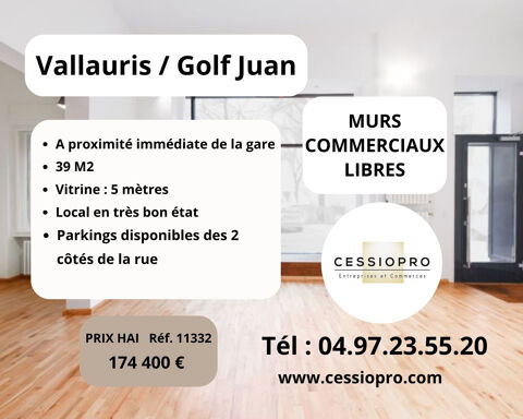 &Agrave; VENDRE   MURS COMMERCIAUX LIBRES 174400 06220 Vallauris