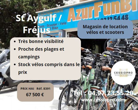 Magasin de location de vélos et scooters à Saint-Aygulf - Exclusivité - Bail tous commerces 67500 83370 St aygulf